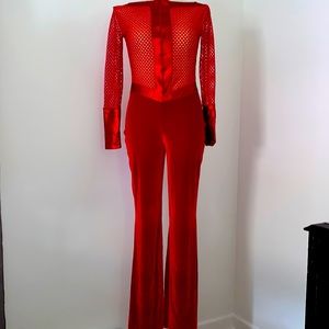 SUPER HERO costume velvet NWOT RED XL